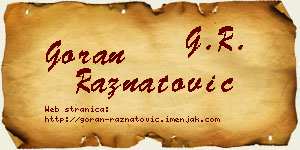 Goran Ražnatović vizit kartica